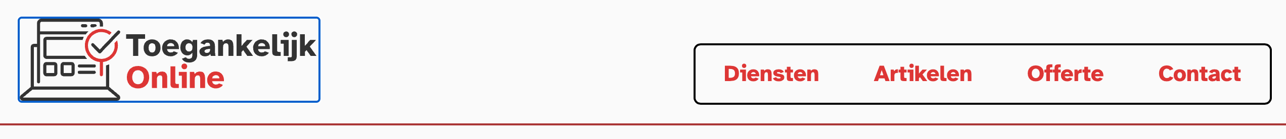 voorbeeld VoiceOver cursor, beschrijving onder de afbeelding