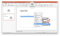 Schermopname powerpoint voor het invoegen van hyperlinks